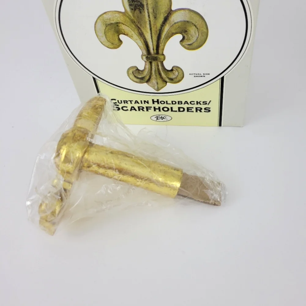 FLUR DE LIS Gold Curtain Scarf Holdbacks
